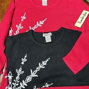 2 Timber-Lea pullover sweaters with embroidery and sequins nwt boutique purchase